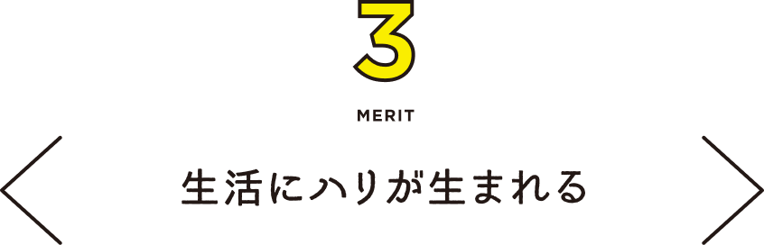 MERIT3 生活にメリハリが生まれる